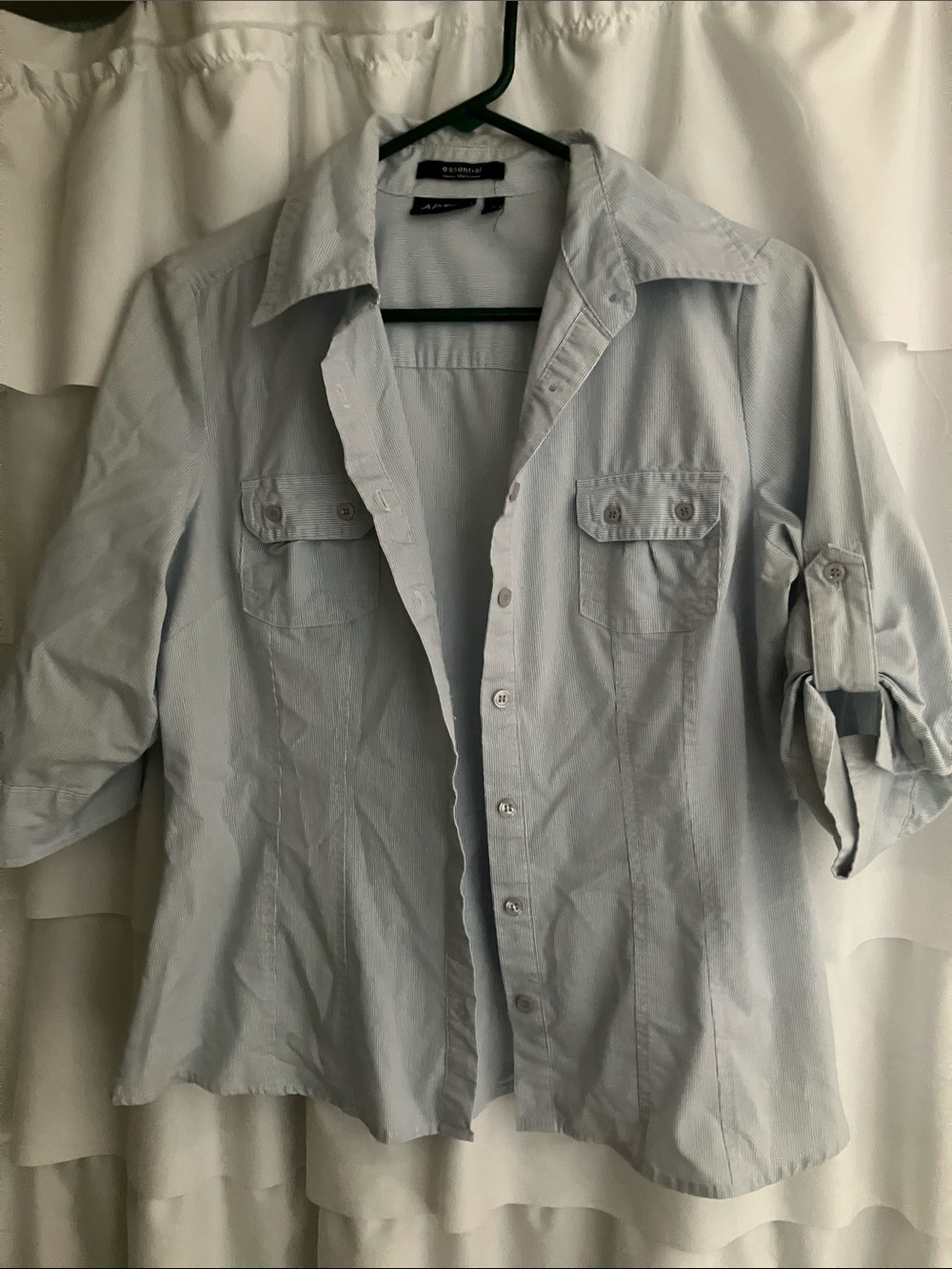 Apt. 9 Light Blue Striped Button-Down Shirt